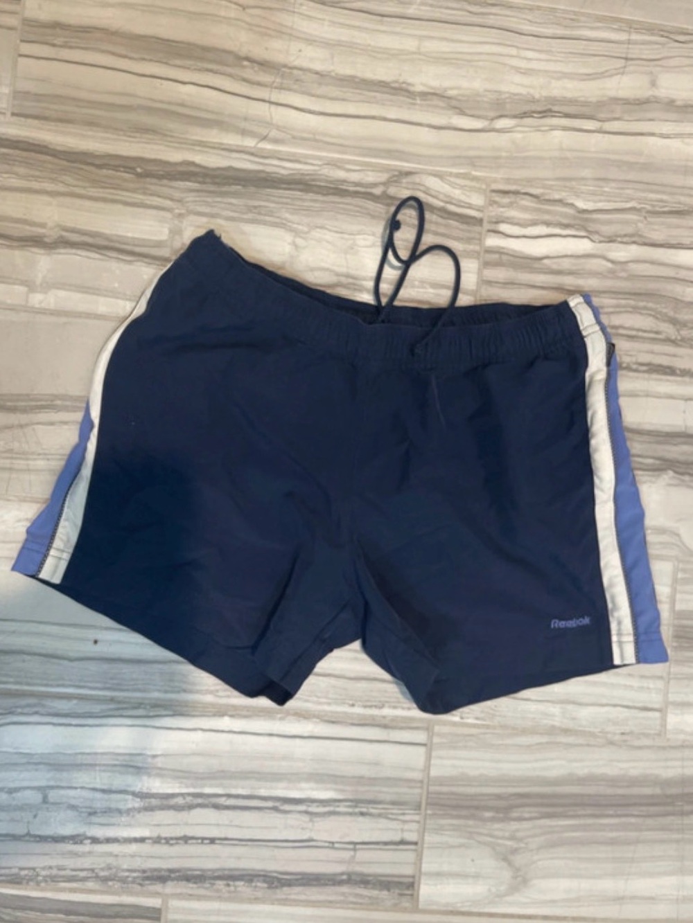 Rare Vintage Y2K Reebok Women’s Navy Nylon Running Shorts Athletic Track Shorts
